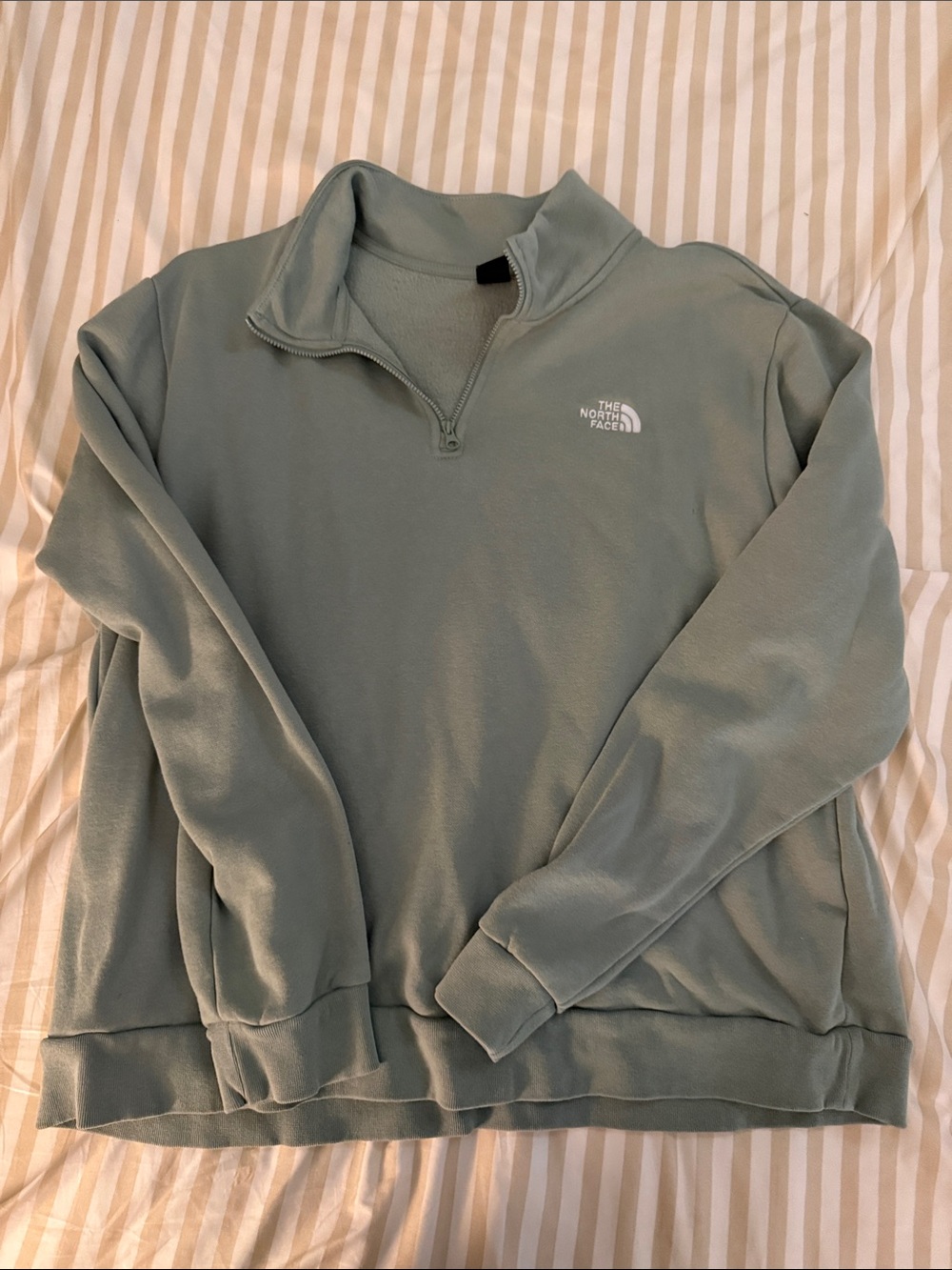 The North Face Men’s Sage Green Zip-Up Fleece Pullover